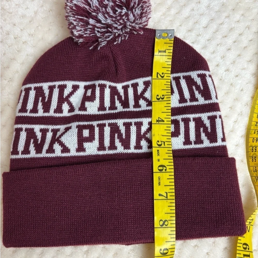 Secret PINK Knit Cap with Pom, OSFM, Adult